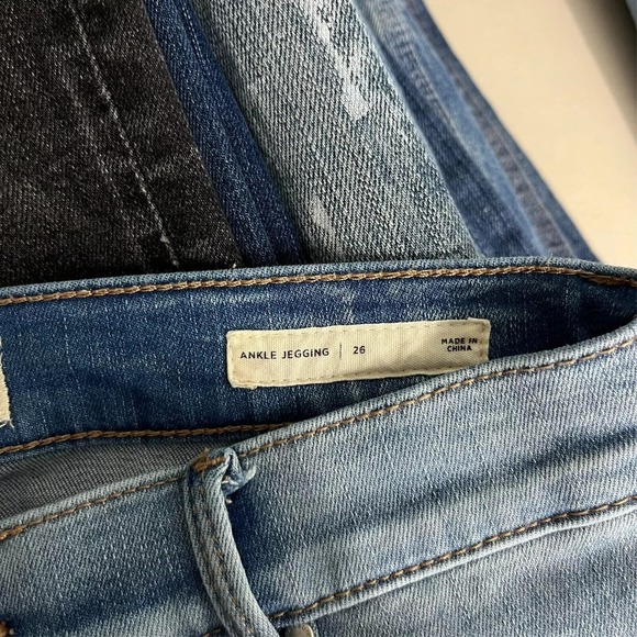 PacSun Jeans Women's Size 26 Blue Ankle Jegging Mid Rise Striped Stretch Logo - Picture 9 of 11